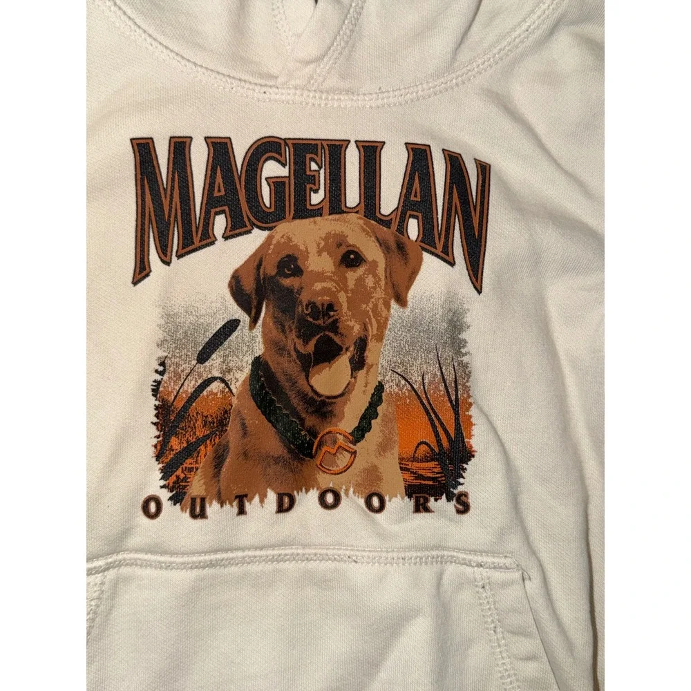 Magellan Outdoors Kids Cream Golden Retriever Dog Graphic Hoodie XS 6-7